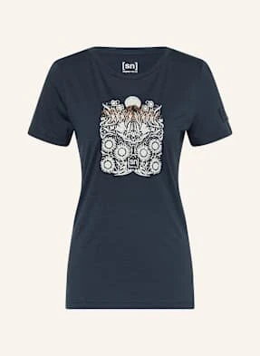 Super.Natural T-Shirt Mount Flower Z Dodatkiem Wełny blau