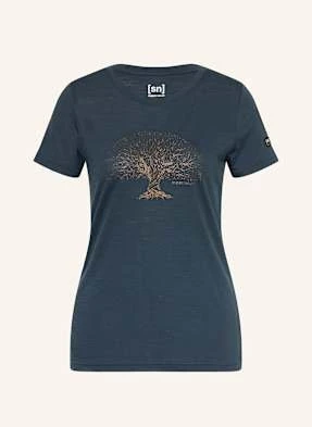 Super.Natural T-Shirt Tree Of Knowledge Z Wełną Merino blau