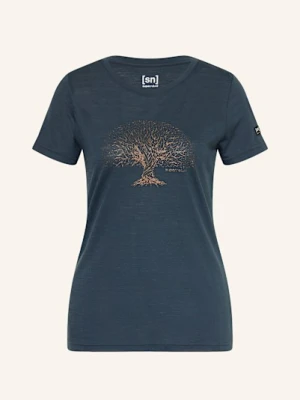 Super.Natural T-Shirt Tree Of Knowledge Z Wełną Merino blau