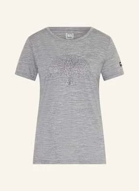 Super.Natural T-Shirt Tree Of Knowledge Z Wełną Merino grau