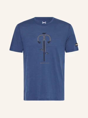 Super.Natural T-Shirt Vintage Bike Z Wełną Merino blau