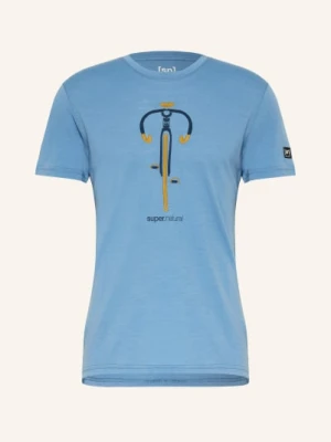 Super.Natural T-Shirt Vintage Bike Z Wełną Merino blau