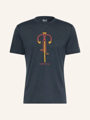 Super.Natural T-Shirt Vintage Bike Z Wełną Merino blau