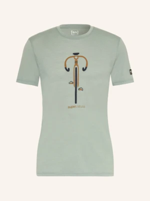 Super.Natural T-Shirt Vintage Bike Z Wełną Merino gruen
