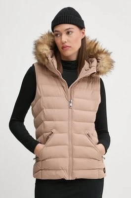 Superdry bezrękawnik damski kolor beżowy zimowy W5011753A-4VH