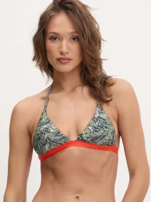 Superdry biustonosz kąpielowy kolor pomarańczowy lekko usztywniona miseczka W3010450A-XKN
