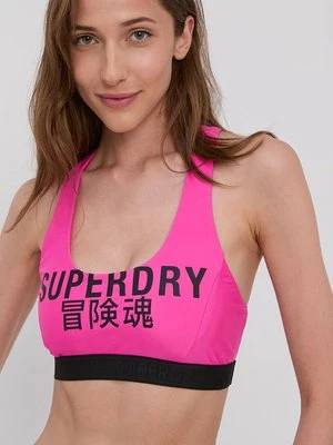 Superdry Biustonosz kąpielowy kolor różowy miękka miseczka