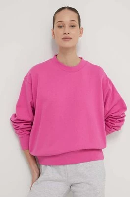 Superdry bluza bawełniana damska kolor różowy z aplikacją
