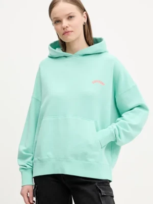 Zdjęcie produktu Superdry bluza bawełniana damska kolor turkusowy z kapturem gładka W2012281A-2MD