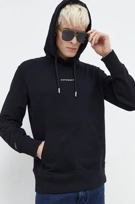 Superdry bluza bawełniana męska kolor czarny z kapturem z nadrukiem