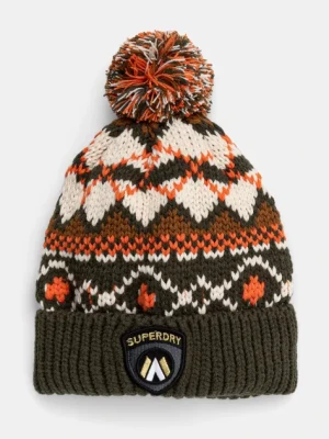 Superdry czapka kolor zielony z grubej dzianiny Y9010190A-B2E