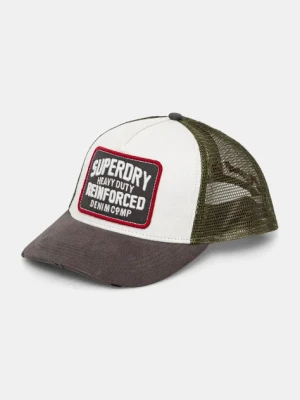 Superdry czapka z daszkiem kolor szary z aplikacją W9010176A-E8Y