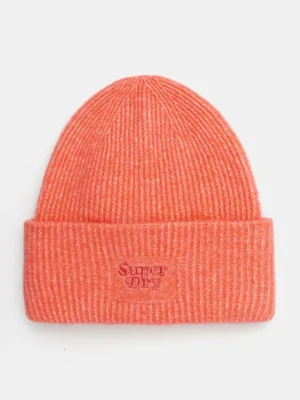 Superdry czapka z domieszką wełny kolor różowy z grubej dzianiny Y9010185A-OU3