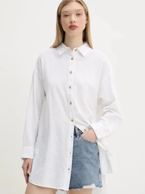 Superdry koszula bawełniana damska kolor biały relaxed z kołnierzykiem klasycznym W4010470A-01C