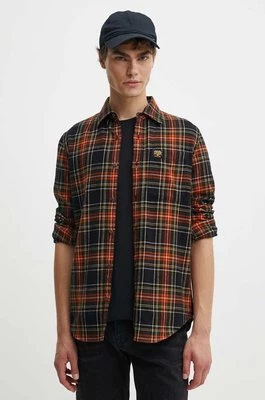 Superdry koszula bawełniana męska kolor czarny regular z kołnierzykiem klasycznym M4010727A-B4Z