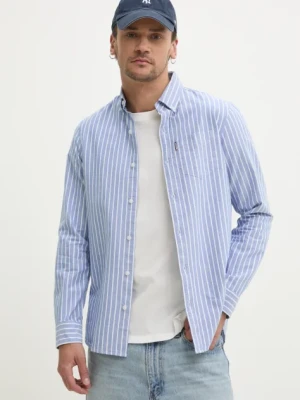 Superdry koszula bawełniana męska kolor niebieski regular z kołnierzykiem button-down M4010991A-E8W