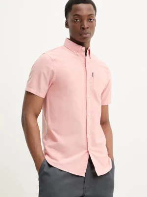 Superdry koszula bawełniana męska kolor różowy regular z kołnierzykiem button-down M4010944A-F5M