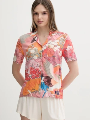 Zdjęcie produktu Superdry koszula damska kolor pomarańczowy regular z kołnierzykiem klasycznym W4010464A-E9M