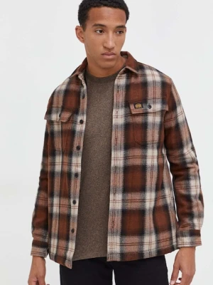 Superdry koszula męska kolor brązowy przejściowa