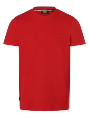 Superdry Koszulka męska Mężczyźni Bawełna czerwony jednolity,