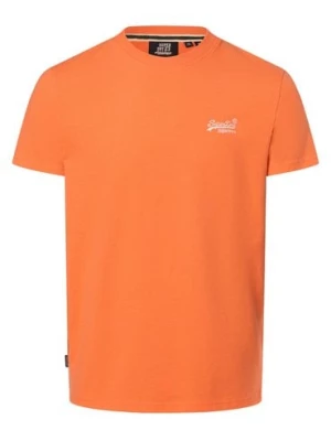 Superdry Koszulka męska Mężczyźni Bawełna pomarańczowy jednolity,