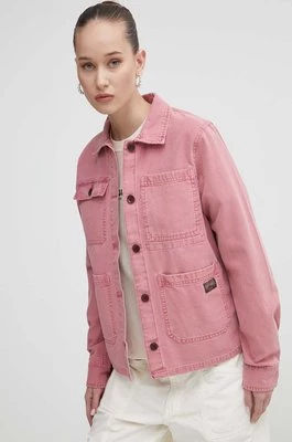 Superdry kurtka bawełniana kolor różowy przejściowa