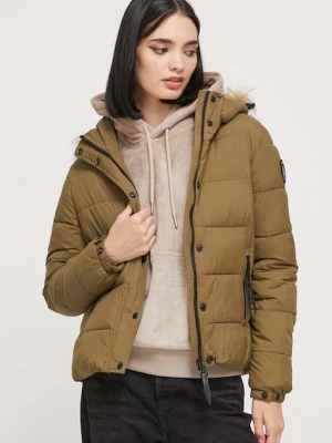Superdry kurtka damska kolor zielony przejściowa