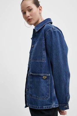 Superdry kurtka jeansowa damska kolor niebieski przejściowa