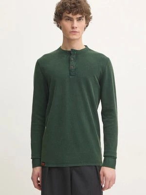 Superdry longsleeve bawełniany kolor zielony gładki M6010845A-27E