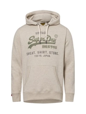 Superdry Męski sweter z kapturem Mężczyźni Bawełna beżowy jednolity,