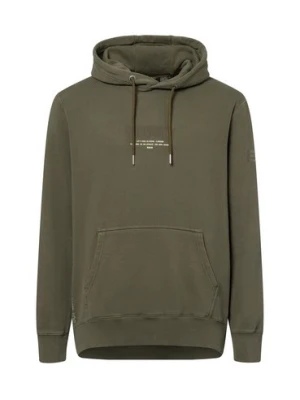 Superdry Męski sweter z kapturem Mężczyźni Bawełna zielony jednolity,