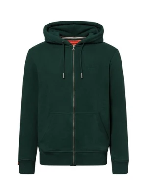 Superdry Męski sweter z kapturem Mężczyźni Bawełna zielony jednolity,