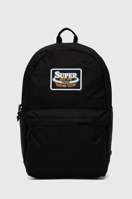 Superdry plecak damski kolor czarny duży z aplikacją W9110383A-02A
