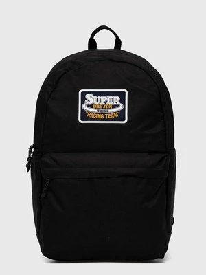 Superdry plecak damski kolor czarny duży z aplikacją W9110383A-02A