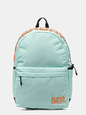 Superdry plecak damski kolor turkusowy duży gładki W9110397A-2MD