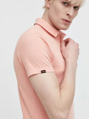 Superdry polo bawełniane różowy