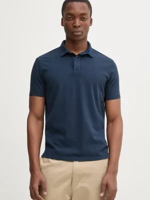 Superdry polo bawełniane kolor granatowy gładki M1110440A-98T