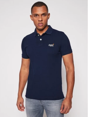 Superdry Polo Classic Pique M1110031A Granatowy Regular Fit