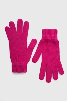 Superdry rękawiczki damskie kolor różowy