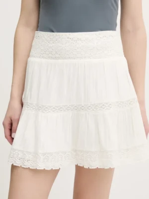 Superdry spódnica kolor beżowy mini rozkloszowana W7210350A-71D