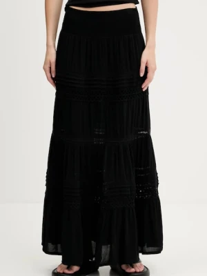 Superdry spódnica kolor czarny maxi rozkloszowana W7210351A-02A