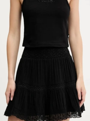 Superdry spódnica kolor czarny mini rozkloszowana W7210350A-02A