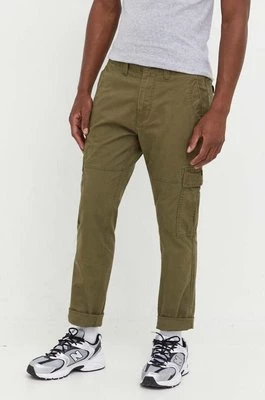 Superdry spodnie męskie kolor zielony proste