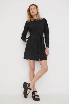 Superdry sukienka bawełniana kolor czarny mini prosta