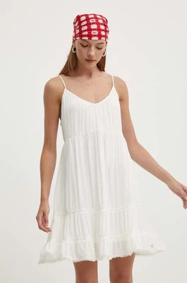 Superdry sukienka kolor biały mini rozkloszowana