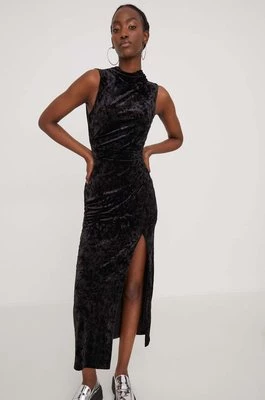 Superdry sukienka kolor czarny maxi dopasowana