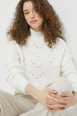 Superdry sweter damski kolor biały z półgolfem