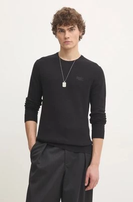 Superdry sweter z domieszką wełny męski kolor czarny lekki M6110641A-02A