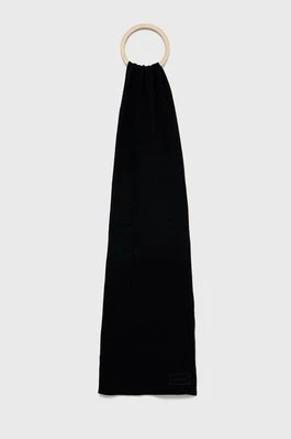 Superdry szalik bawełniany kolor czarny gładki