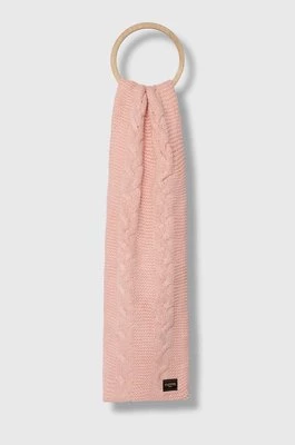 Superdry szalik z domieszką wełny kolor różowy melanżowy